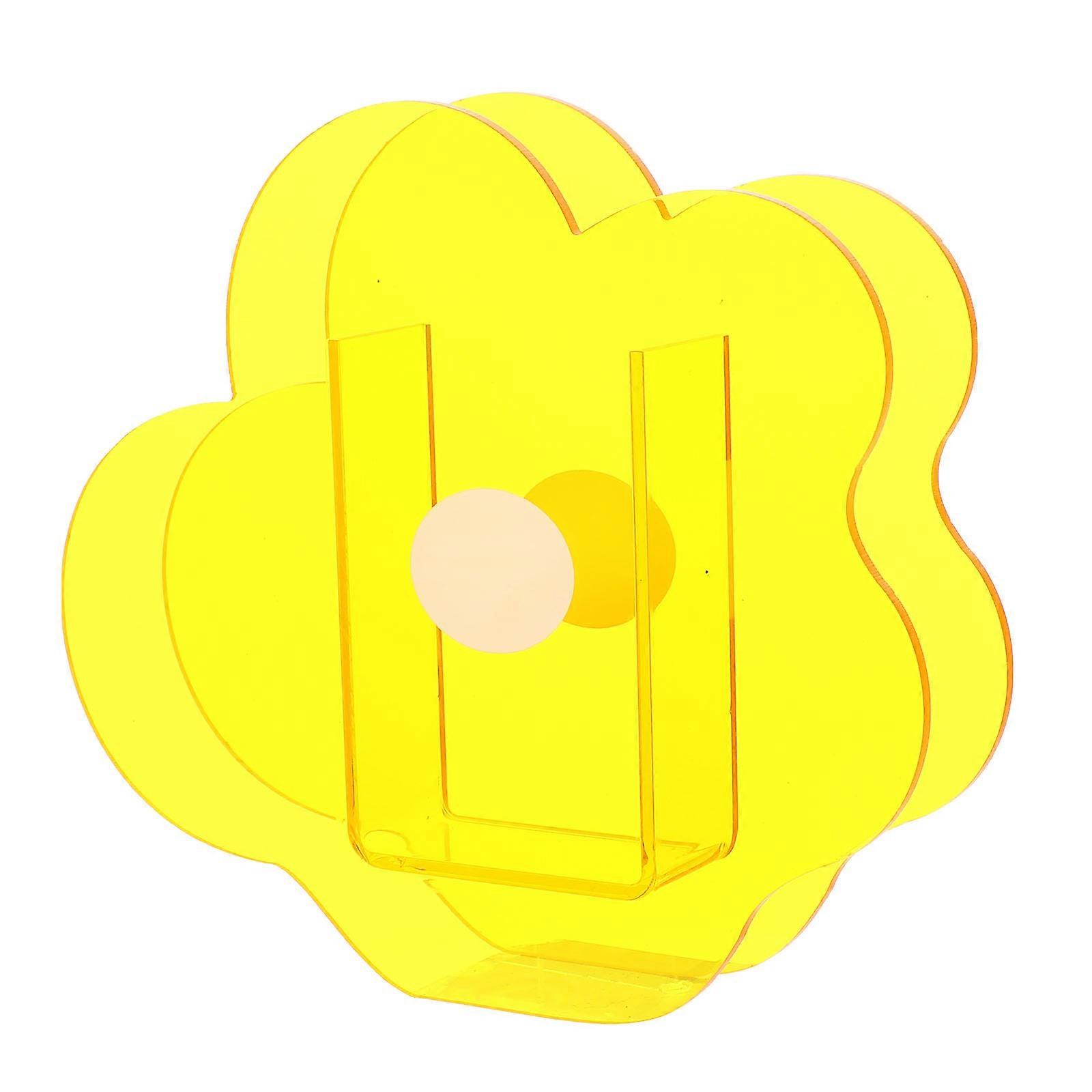 Creative Flower Shaped Acrylic Vase for Home Decor Yellow Color Ensures Durability and Practical Use