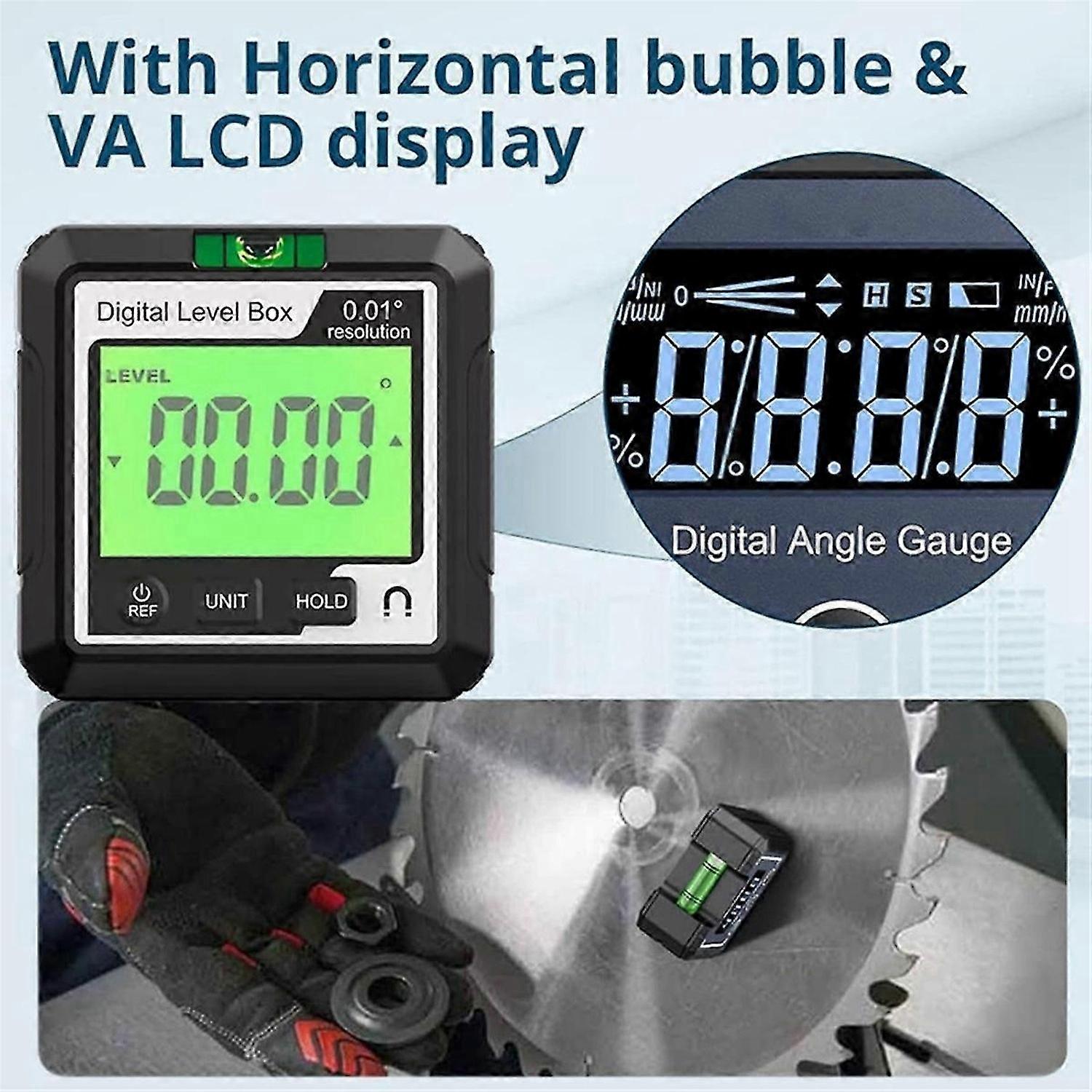 Sakerplus-Saker Magnetic Digital Inclinometer, Angle Finder Tool, Protractor Level, Multi Angle Meas