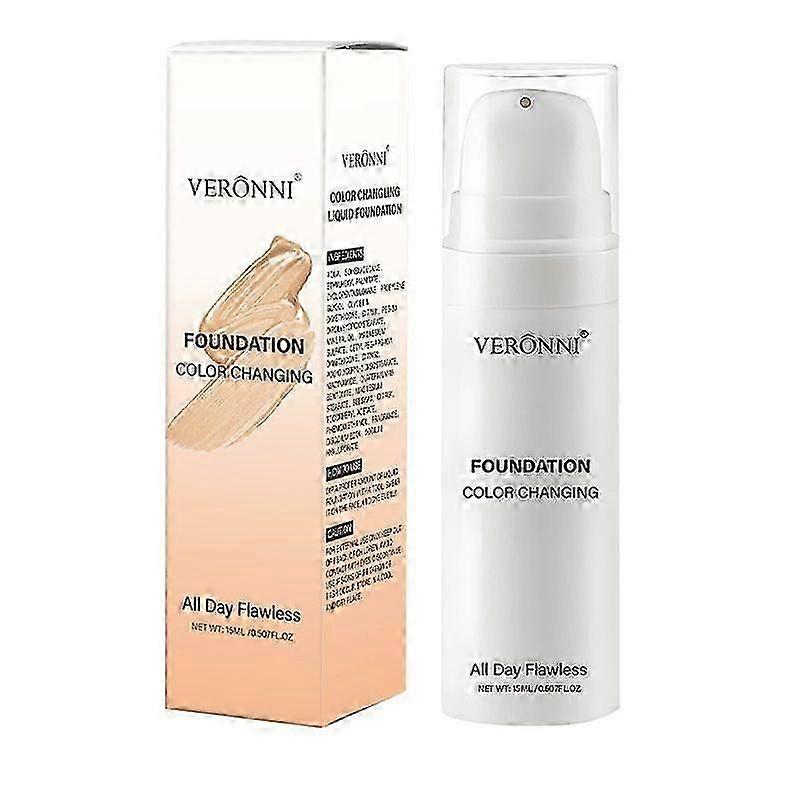 Flawless Color Changing Foundation, Moisturizing Foundation, Long Lasting Waterproof Poreless Liquid Foundation for Face Makeup