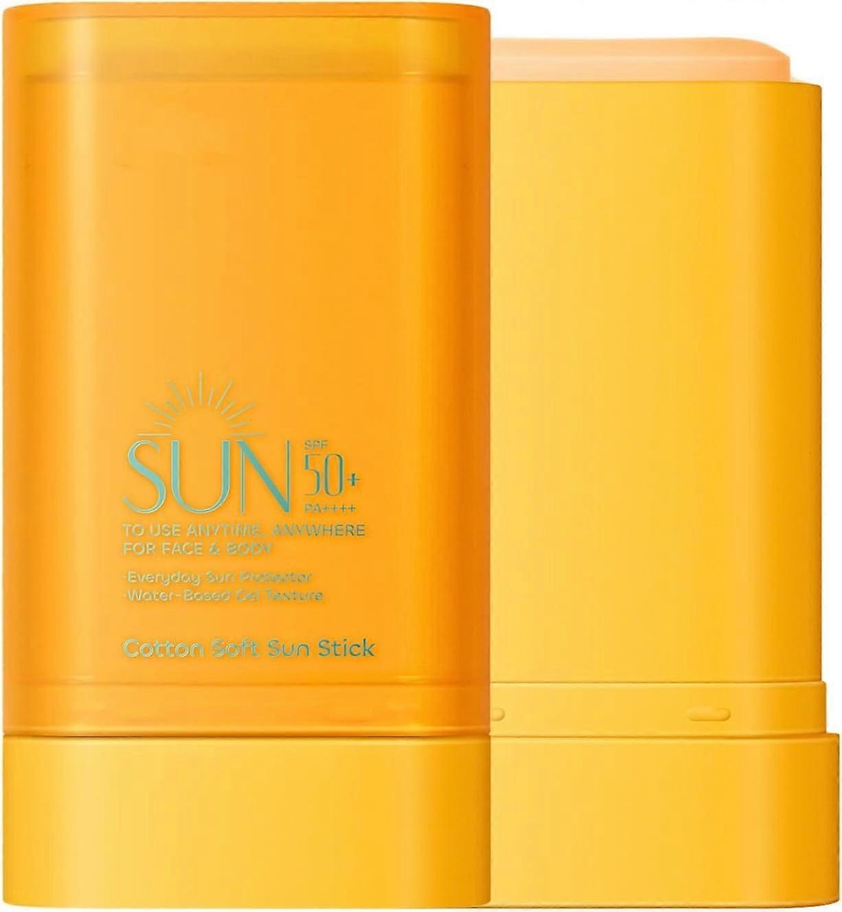 Solskyddsmedel SPF 50+, osynligt solstift för ansikte och kropp, halvmatt solkräm för ansiktet, vattenresistent, ingen vit gips och icke-klibbig, 16g