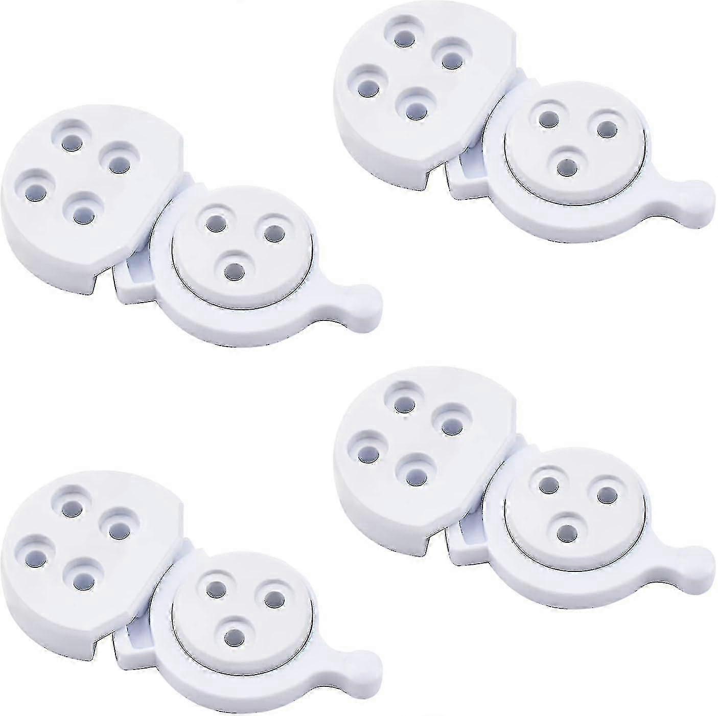 4pcs Heavy Duty Plastic Table Locks, Dining Training Table Buckle Connectors Hardware Accessories (White)