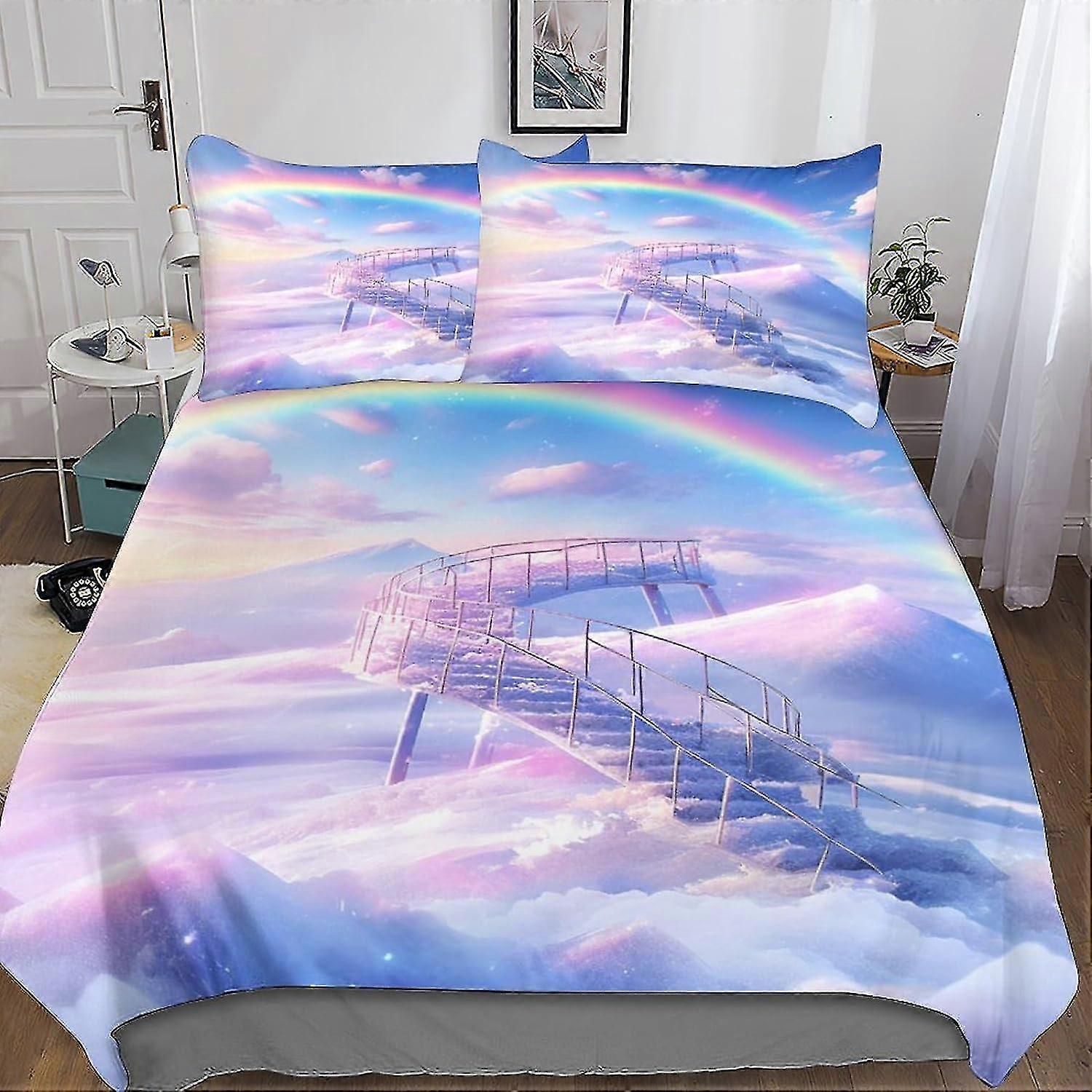 Ensemble de housse de couette colorée imprimée en 3D avec fermeture éclair cachée, literie en polyester microfibre pour adolescents
