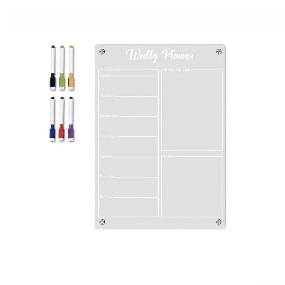Reusable Refrigerator Magnet with Wipeable A4 Planner for Daily Organization and Task Management