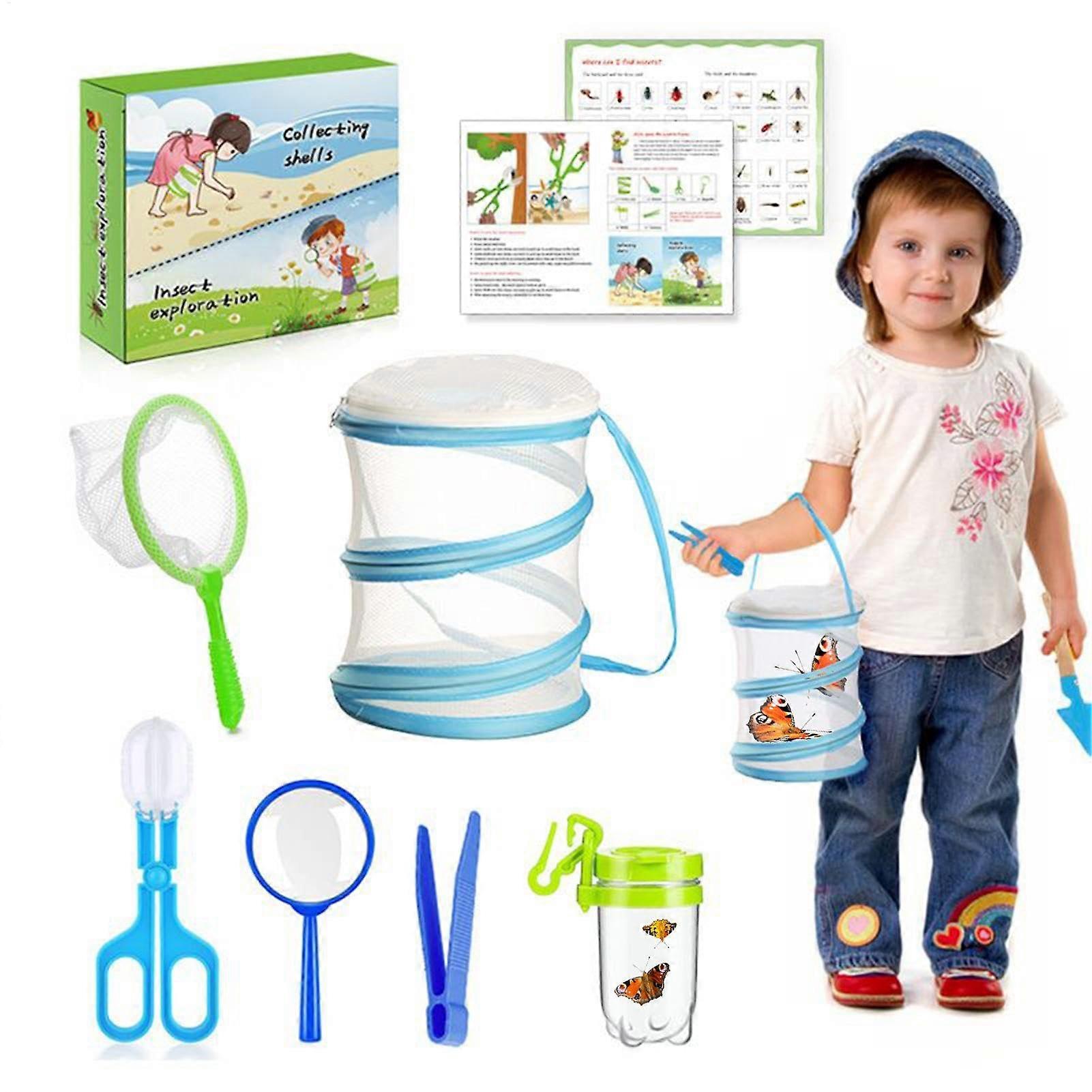 Fly Catcher Set for Kids - Portable Nature Exploration Kit 7.68 x 7.17 x 2.48 Inches, Blue Tools for Early Learning