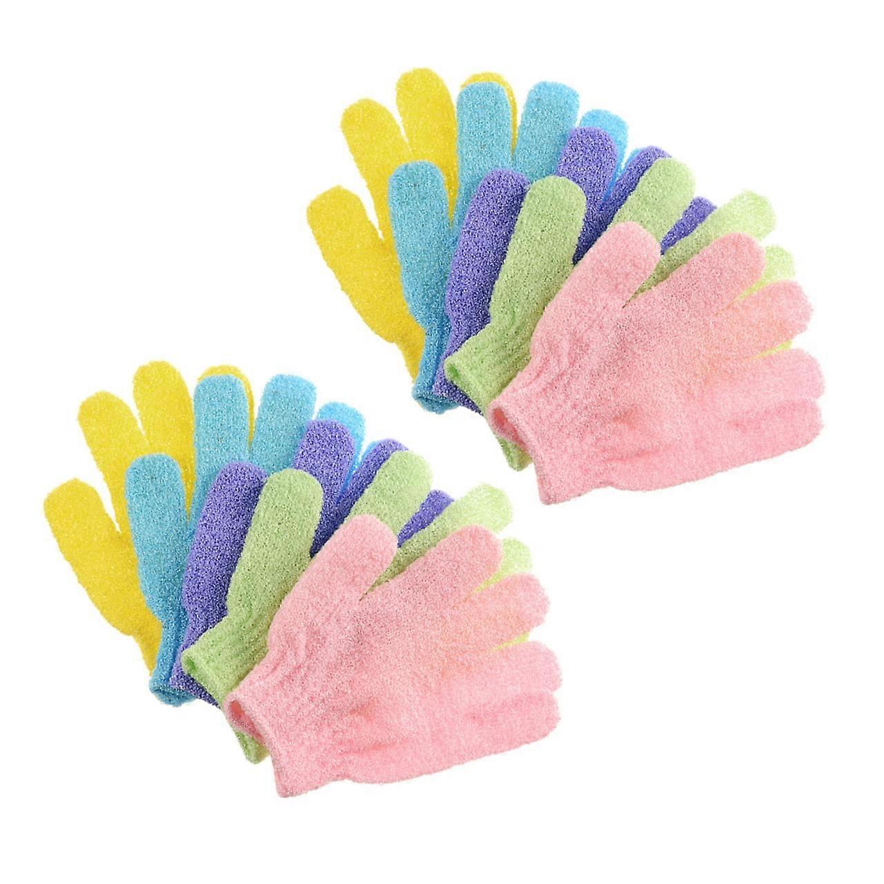 10 pairs of exfoliating bath gloves for skin care, made of quality material for body cleansing, with deep peeling effect, durable and soft.