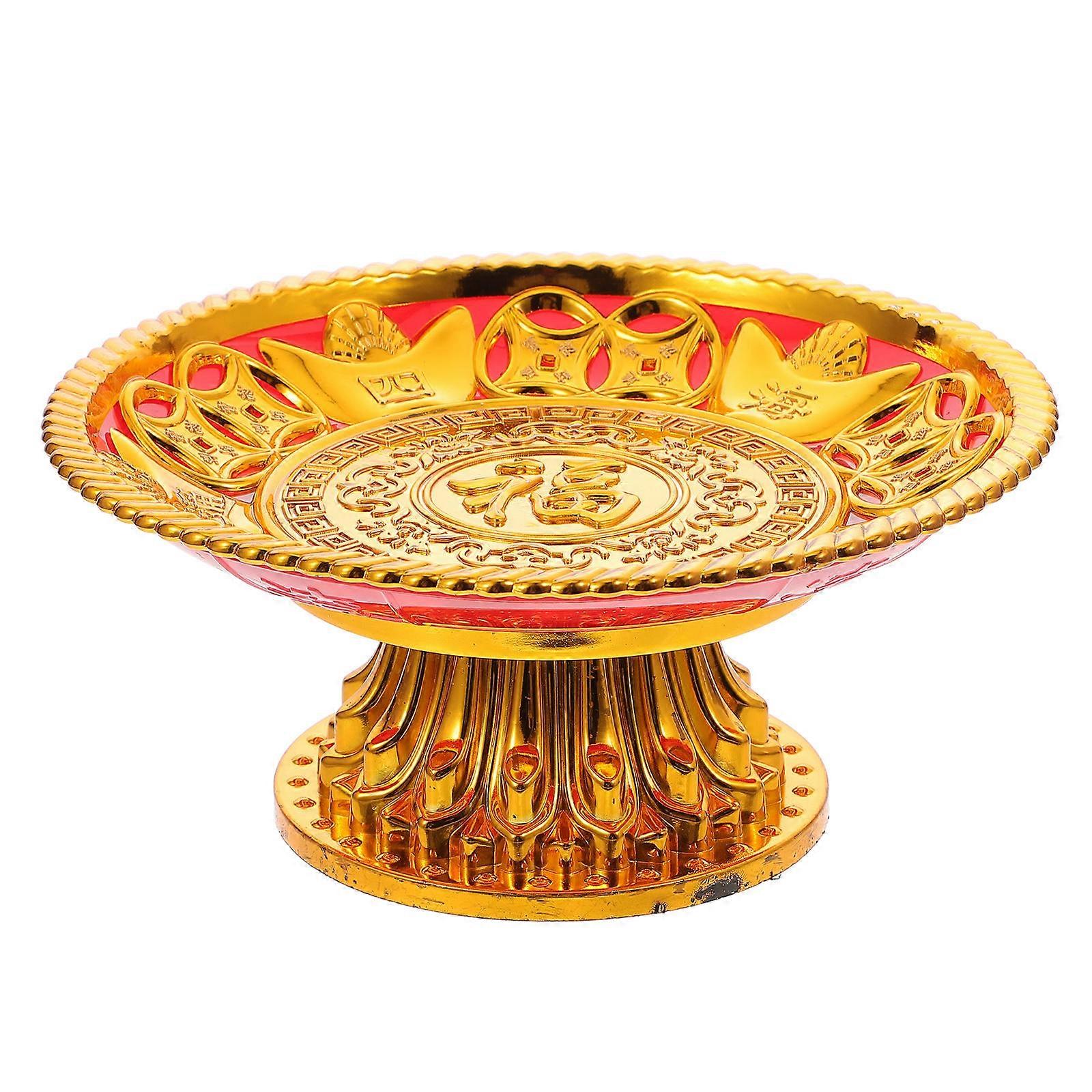 1pc Gold Buddha Serving Tray Fruit Platter for Kitchen Counter