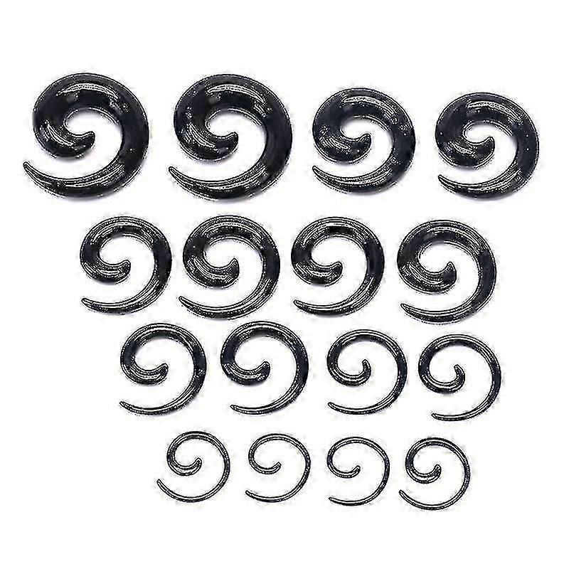 16pcs/set Spiral Taper Flesh Tunnel Ear Stretcher Expander Stretching Plug Snail