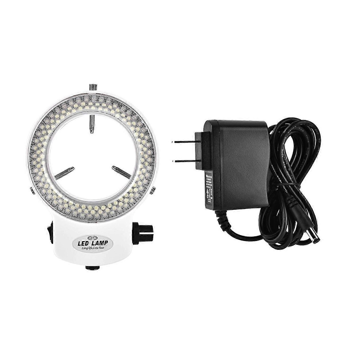 Microscope Camera 144 LED Beads Light Source Brightness Adjustable Ring Lamp 110 (White)