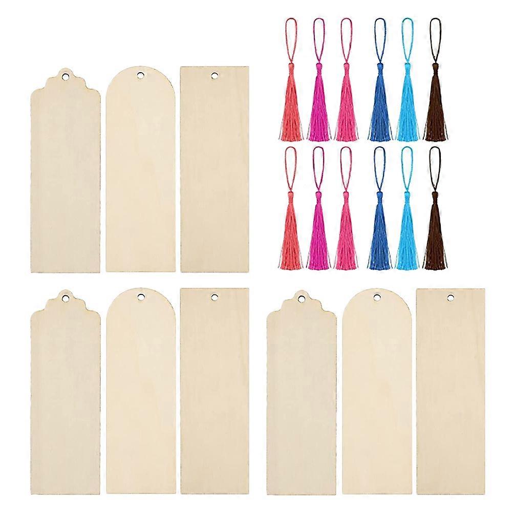 Unfinished Bookmarks Bookmark Material Tassel Set Three Shapes Decorative Drawing Readers Study 1Set