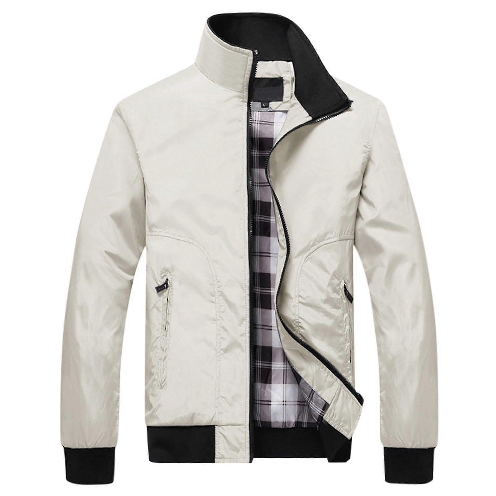 Lightweight summer jacket, men's sporty pilot jacket with zip, slim fit wind jacket