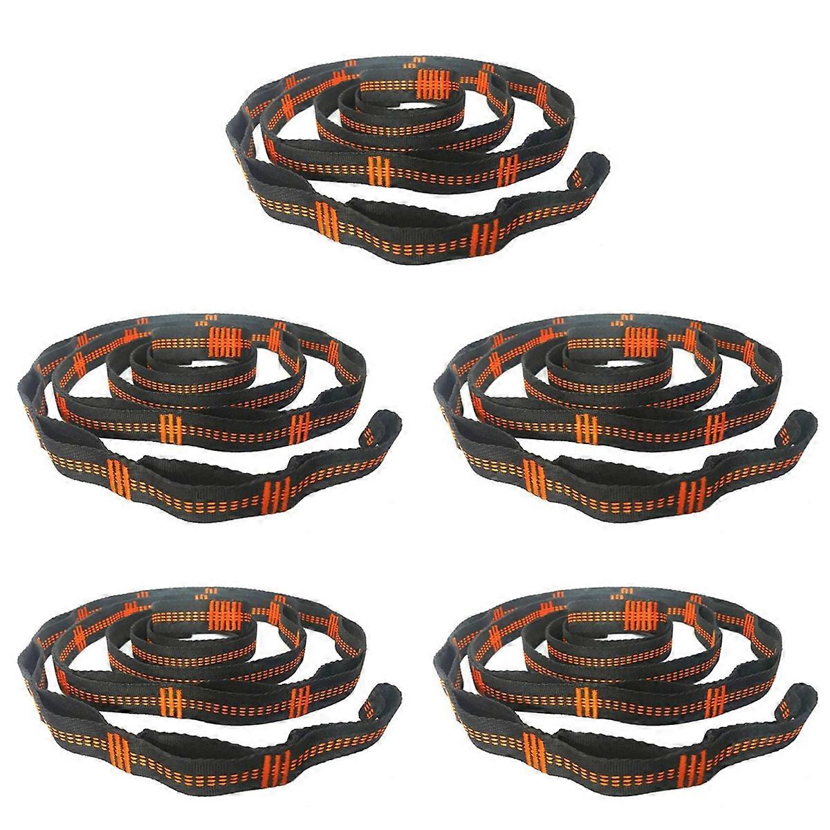 Outdoor Hammock Tree Straps High Load-Bearing Nylon Webbing Orange
