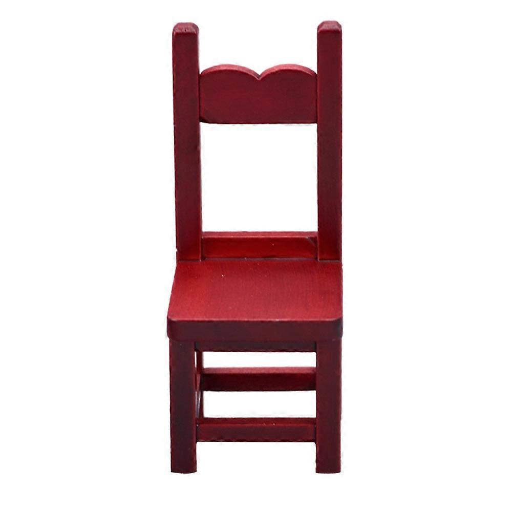 Miniature Chair for Dollhouse Simulation Chair Model Red Mini Furniture Prop for Children 9X3.7X3.5CM 1Set