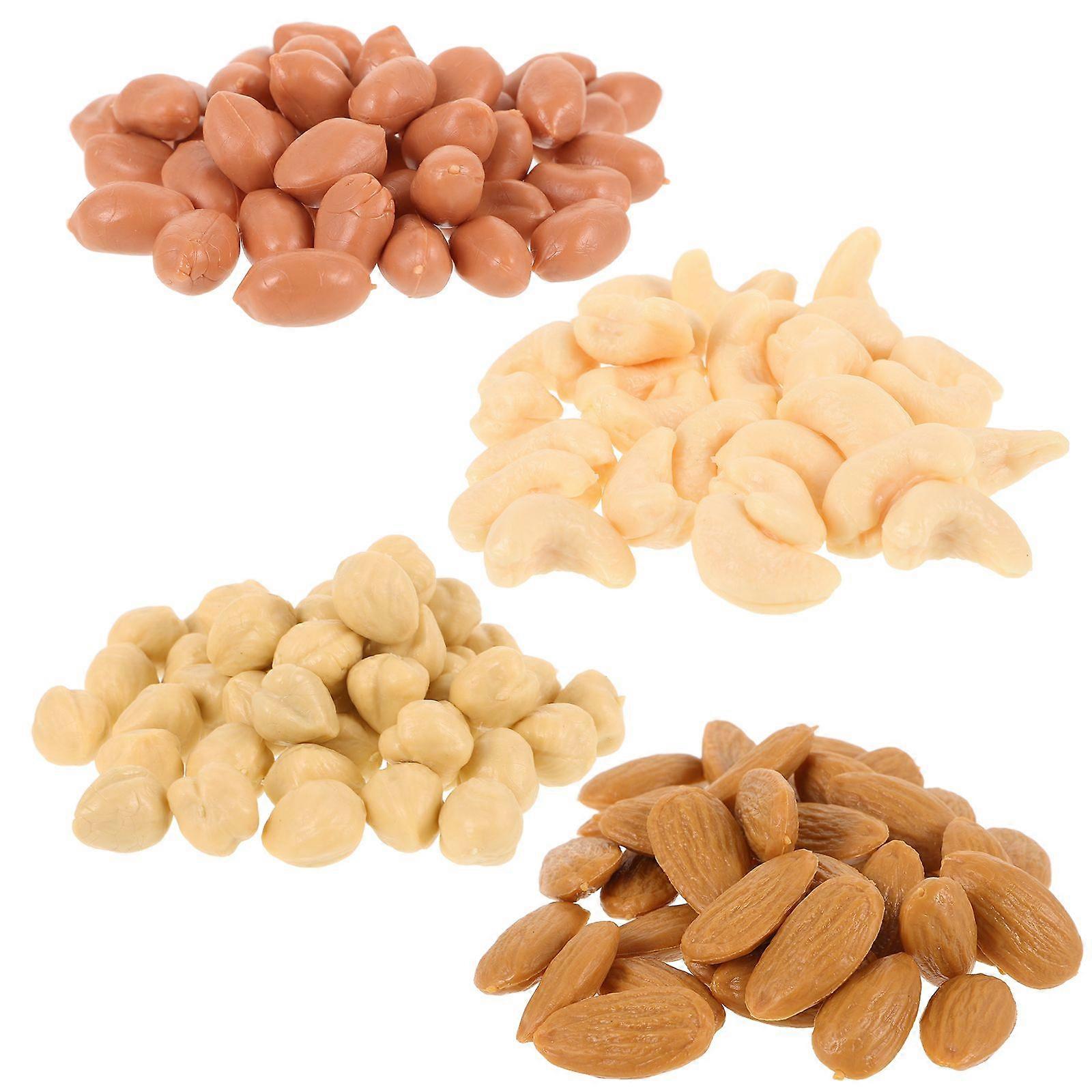 1 Set of Plastic Fake Nuts Realistic Artificial Walnut Peanut Pistachio Models