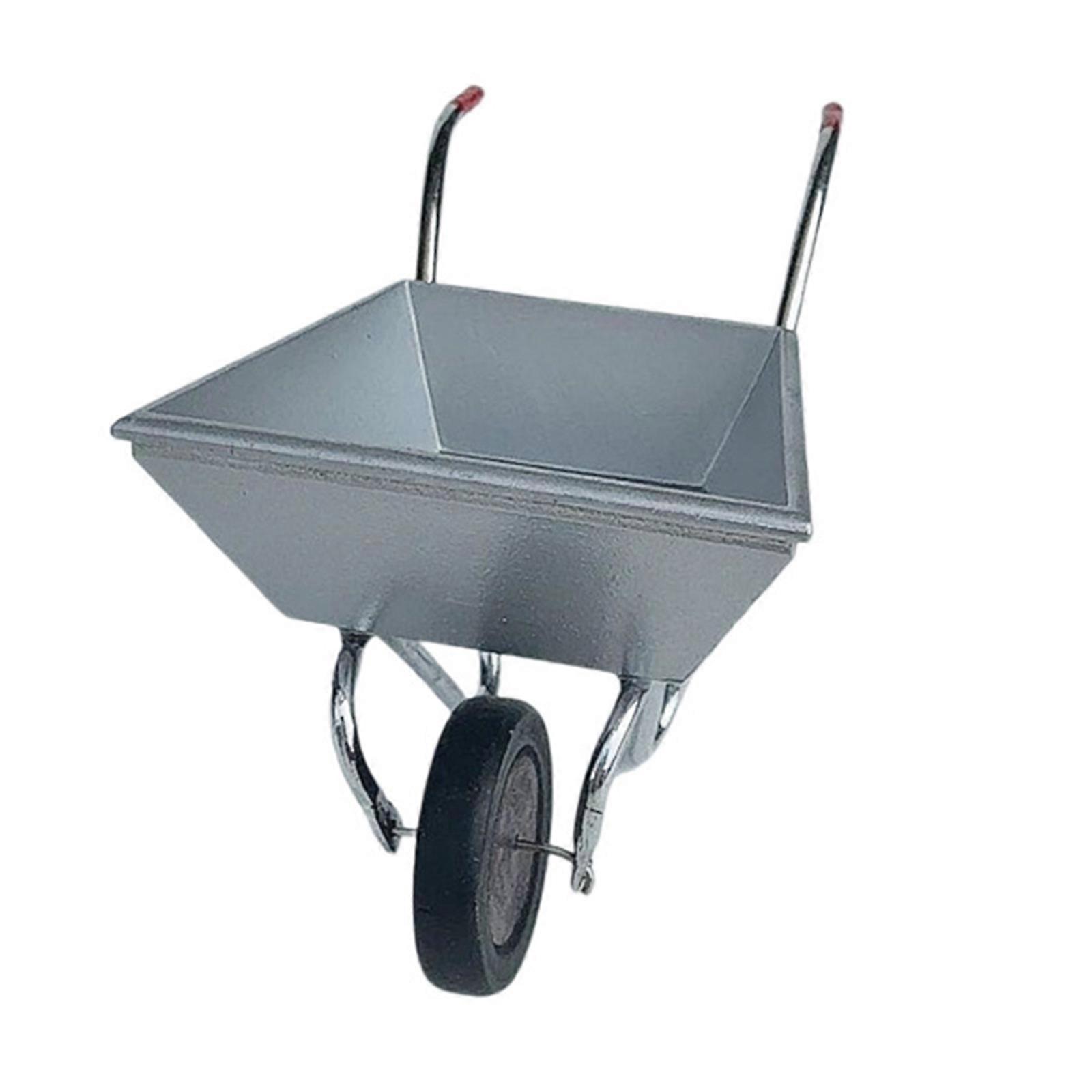 Stable Metal Miniature Farm Cart with Rolling Wheels For 1/12 Doll House Garden And Easy Assembly Scene Display Decors