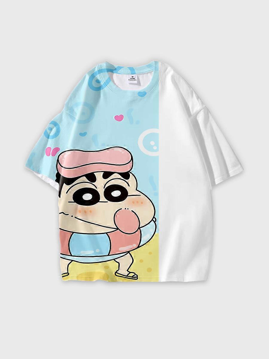 T-shirt round neck Cartoon Pattern loose short sleeve JW39