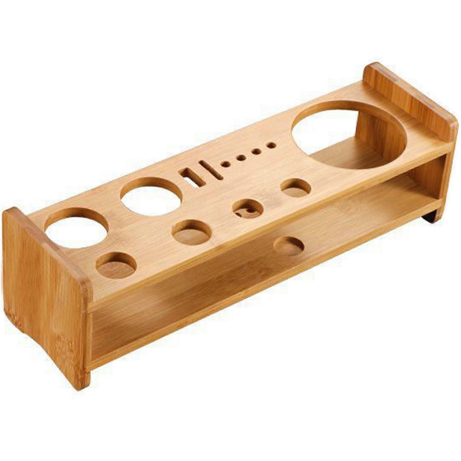Modern Wood Bar Tool Holder Compact 29cm Storage Solution Bartending Tool Shelf For Professional Home Mixology