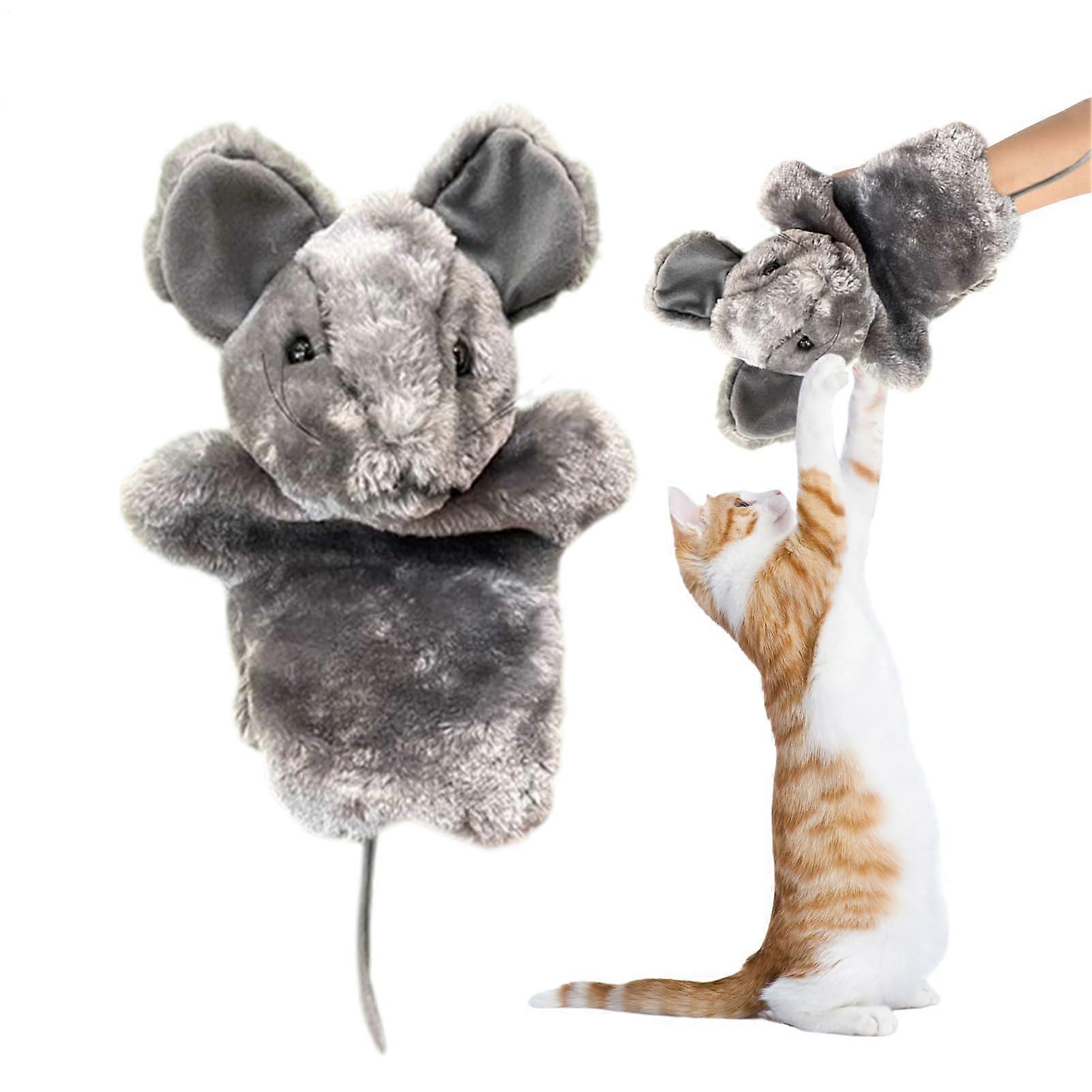 Hand Puppet for Cat Waves - Interactive Mouse Shaped Wrestler Glove for Indoor Kittens, Plush Cat Toy for Boredom