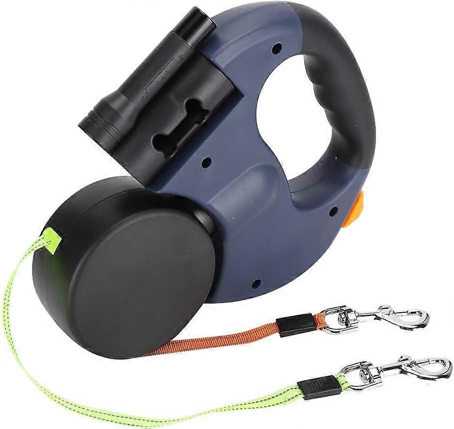 Extendable Double Dog Leash, 300cm Retractable Dog Leash, Double Leash for 2 Dogs, Dog Leash with Light, Ergonomic Handle, Retractable Dog Leash, Refl