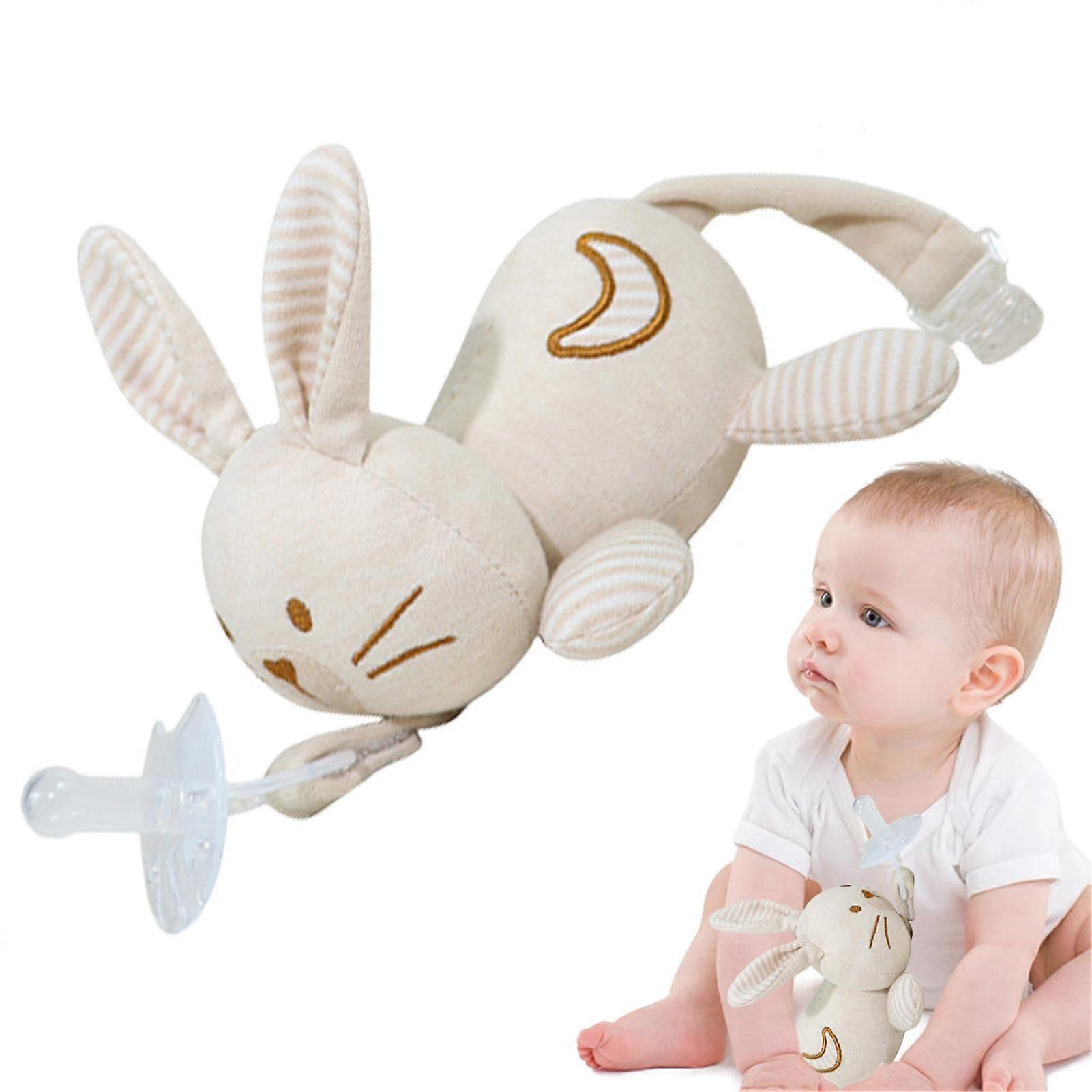 Plush Dummy Holder, Soft Toy, Removable, Skinfriendly, Comfortable for Children Rabbit