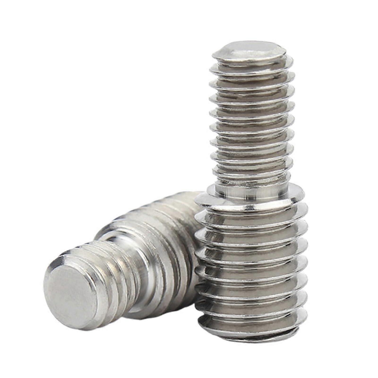 M3 to M20 Thread Diameter Adjustable External Thread Double-Head Conversion Screw 304 Stainless Steel Bolts Size M6x6 to M8x10 (5 Pcs)