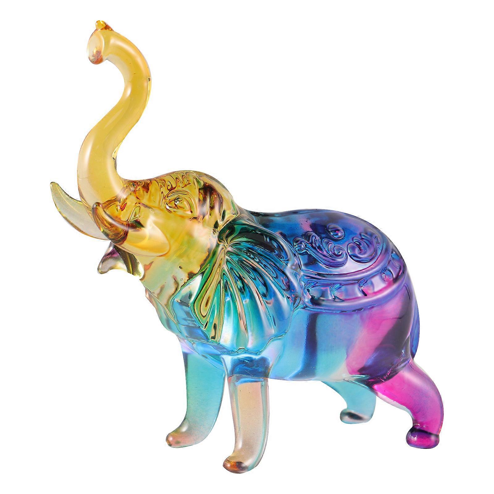 Crystal Small Elephant Delicate Design Table Ornament Living Room TV Cabinet 12x4.5x12.5cm 1Pcs