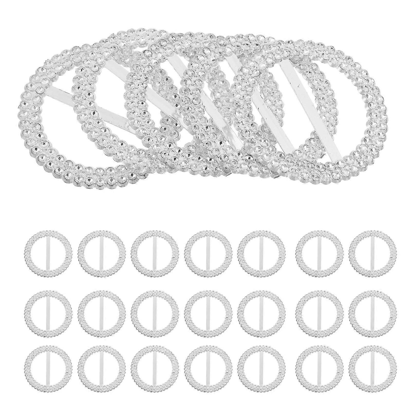 チェアサッシシルバー用リボンスライダーラインストーンバックル6.50X6.50X0.50CM 100個