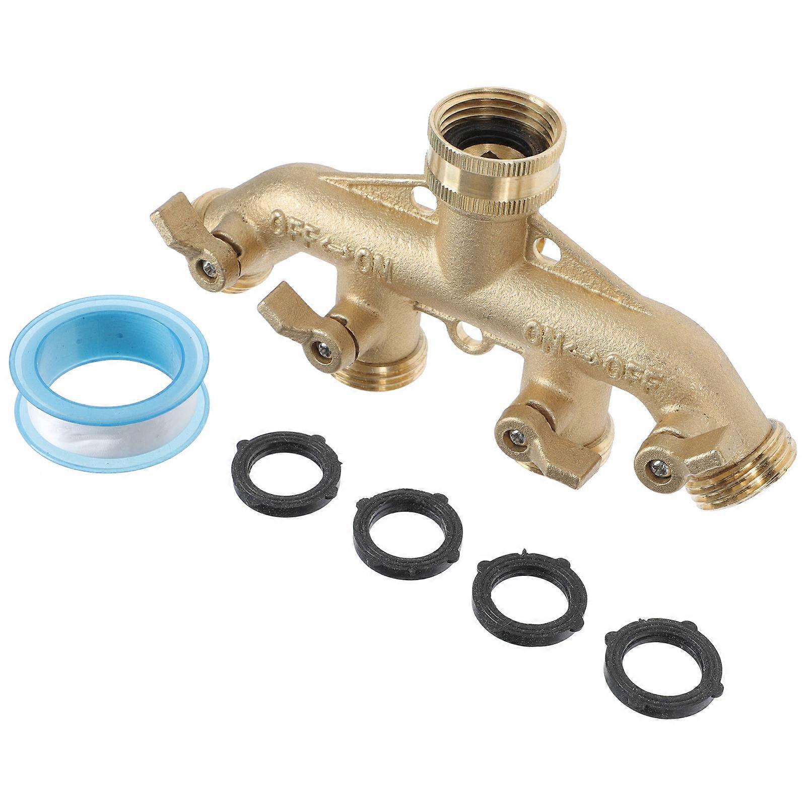The **"1pc Four Way Water Divider Irrigation Joint Controller for Garden Hose"** is a practical and durable tool designed to help gardeners and