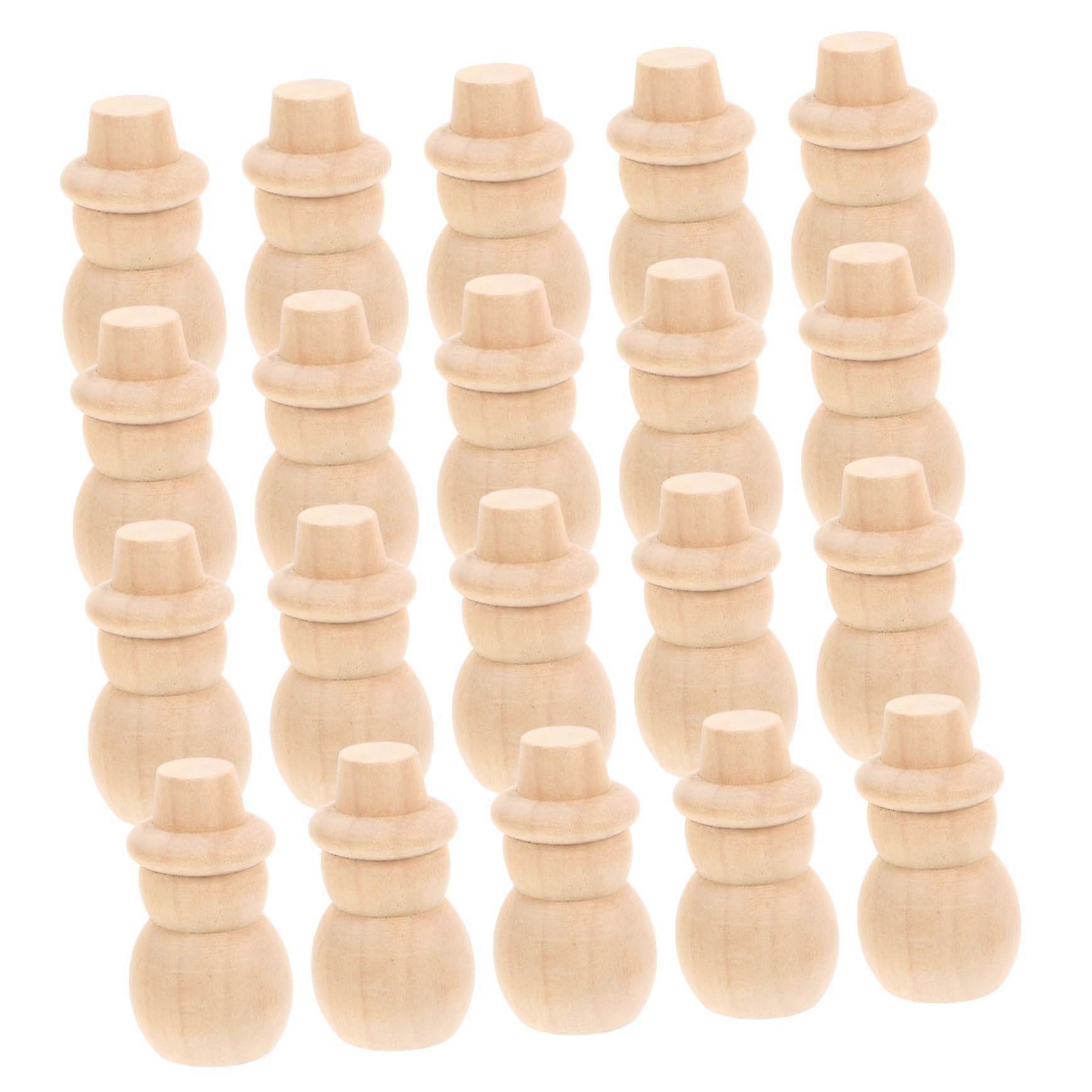 20 Pieces Unpainted Wooden Peg Dolls DIY Graffiti Figures for Wooden Craft Objects for Design Decoration for Creative Projects and Scene Decorations