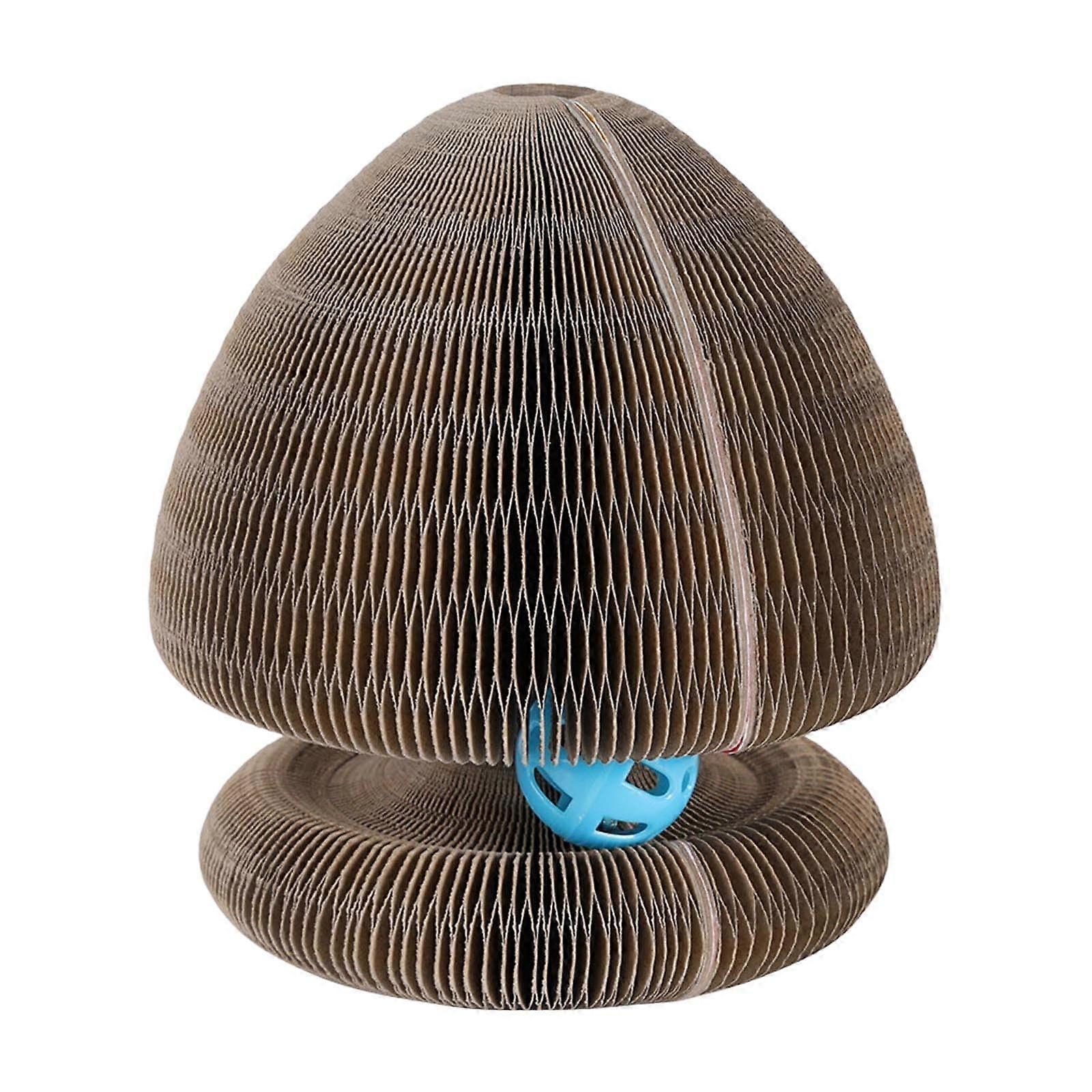 2in1 Magic Organ Cat Scratching Boards, Foldable Interactive Cat Toy with Bell Ball