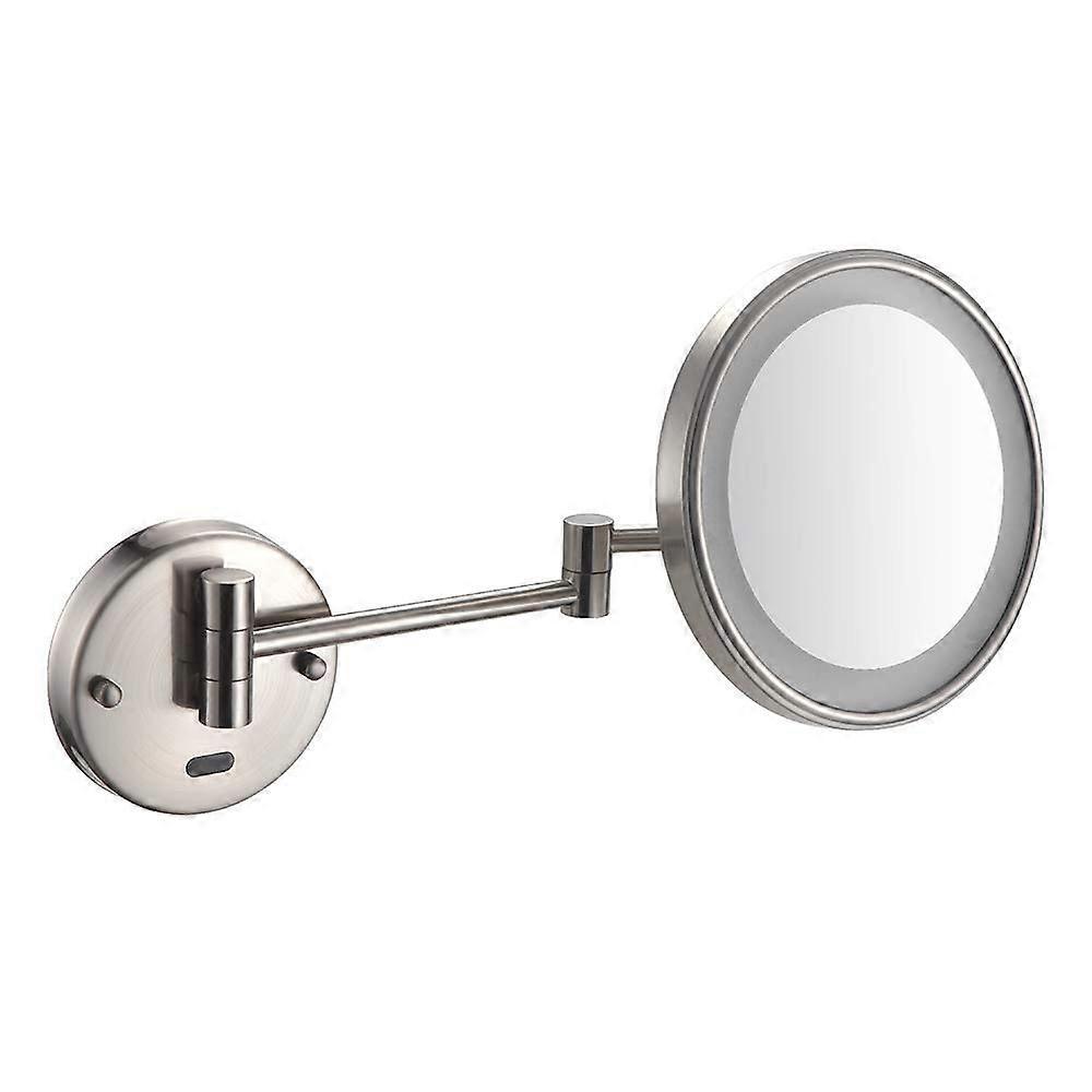 8 Inch Makeup Mirror with LED Light Wall Mounted Double Sided Induction Magnification for Human Body Bathroom Shaving Mirror with Adjustable