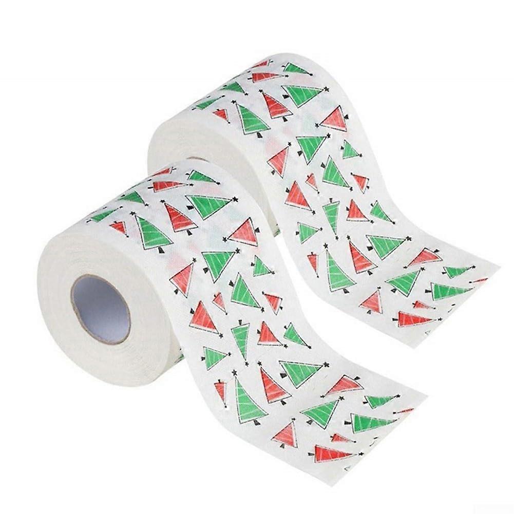 Merry Christmas Patterned Toilet Roll 3-Ply Holiday Bathroom Tissue with Festive Design and Soft Texture 12-Pack