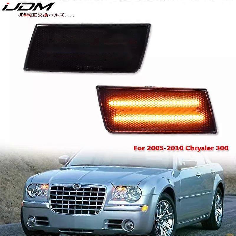 2PCS LED Side Marker Light Amber Front Bumper Turn Signal Light For Chrysler 300 300C white LED Driving Lights/Parking Lights