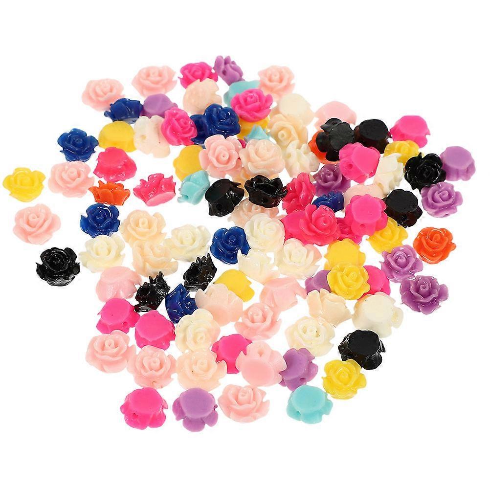 Resin Rose DIY Materials DIY Charm for Necklace 100Pcs with Assorted Color