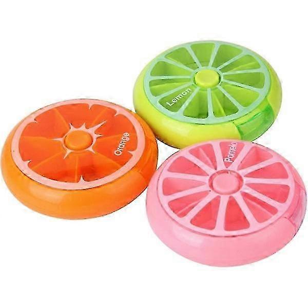 2025 3-Pack Portable 7-Day Tablet Box - Round Plastic Medicine Organizer - Colorful and Easy-to-Use