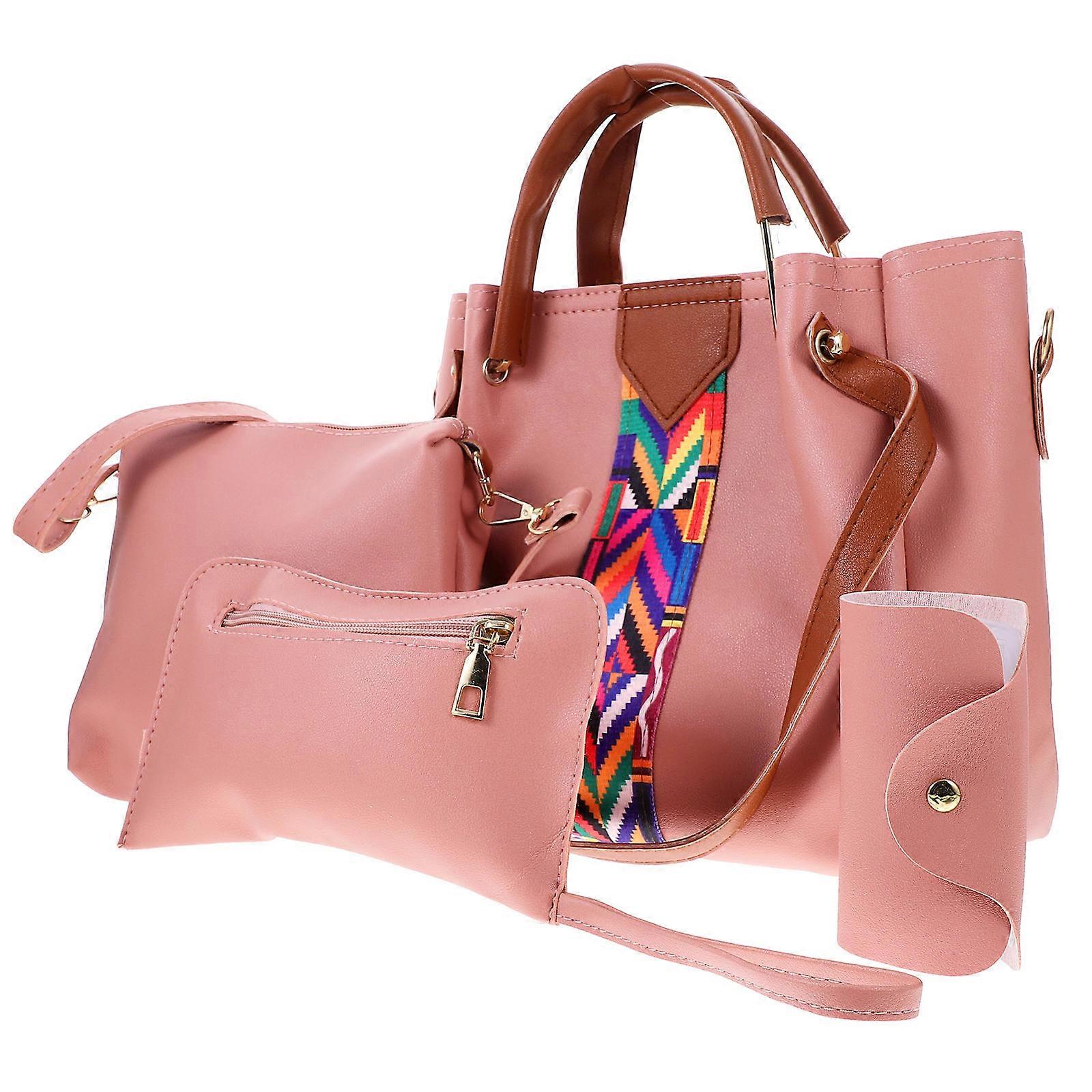 Women Satchel Handbags Crossbody Bag Tote Purse Multi-functional Large Capacity Storing Folding Umbrella 26x12x21cm 4Pcs Set