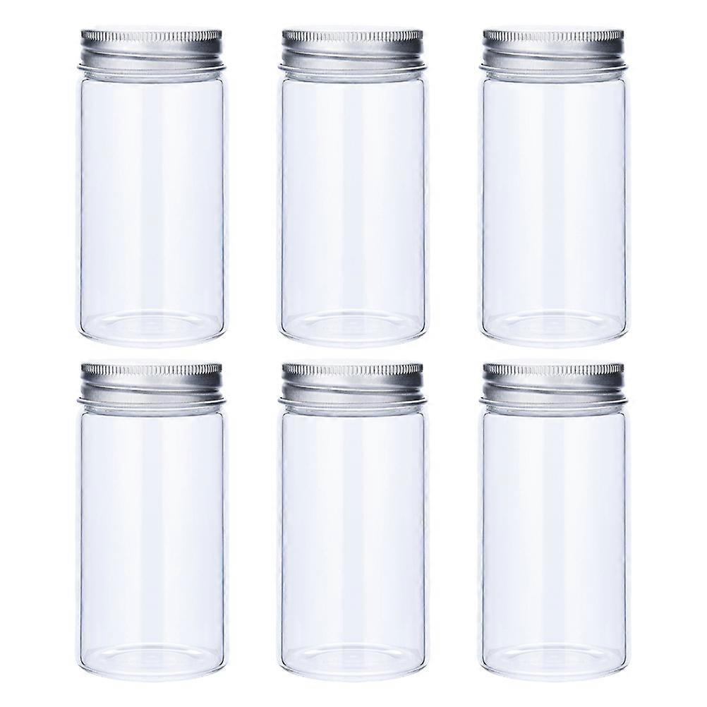 Portable Storage Containers with Aluminum Lids for Kitchen and Home Use 6 Pcs Silver