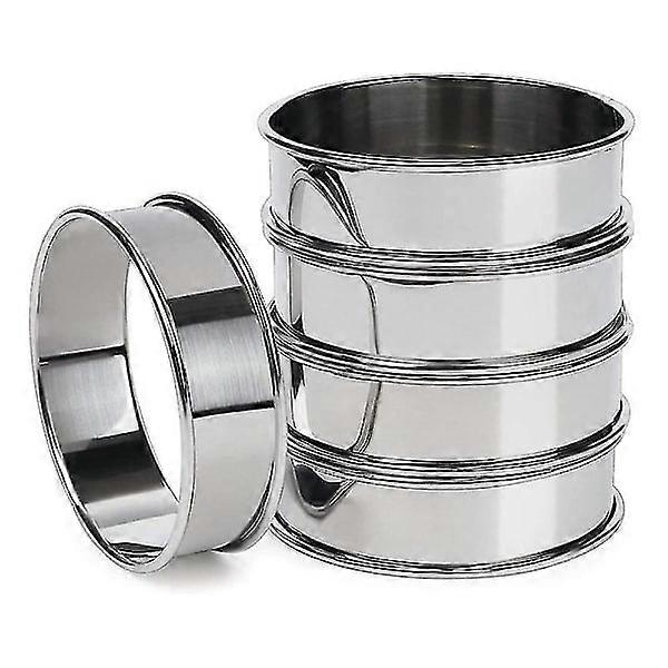 5 pieces double folded tart molds Round muffin molds Crumpet molds Circular tart molds For home