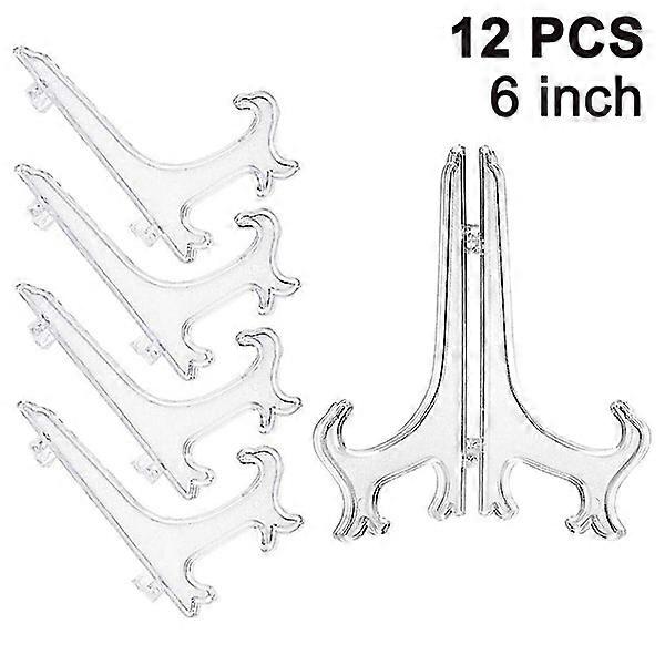 12-pack Plastic Easels - Plate Holders for Displaying Plates, Books and Photos 15cm