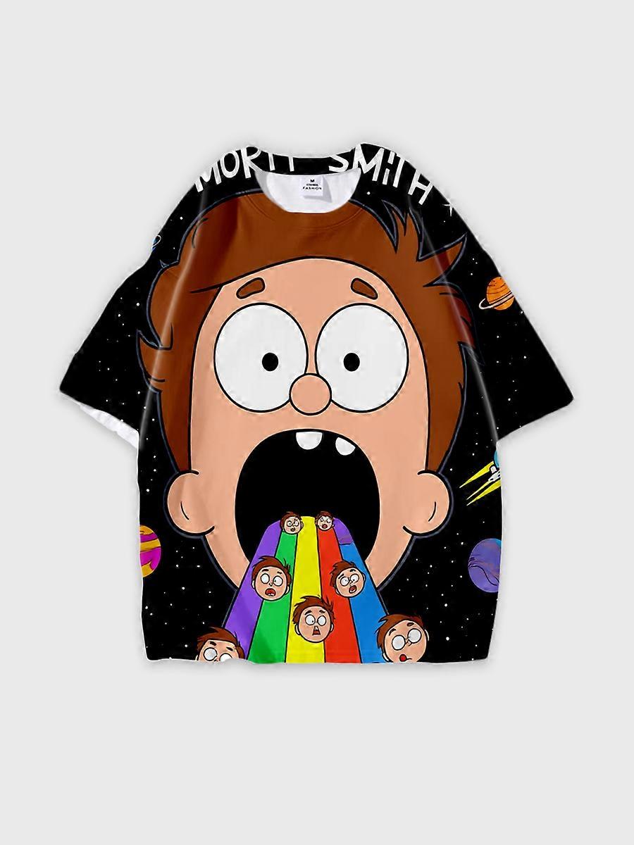 T-shirt round neck Animation Character Pattern loose short sleeve P1049