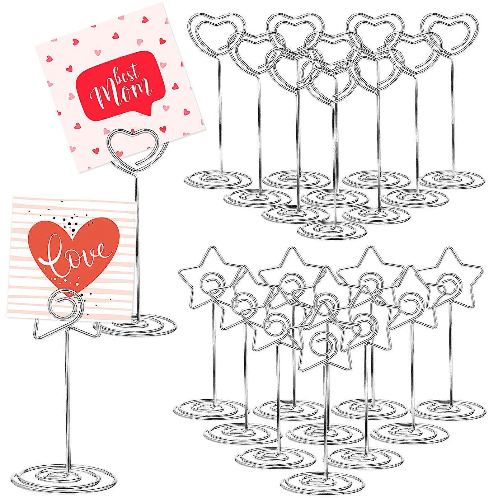 حاملي رقم الزفاف رقم الجدول يقف الكربون الصلب الفضة على شكل قلب مقطع قائمة للحفلات 20 قطعة