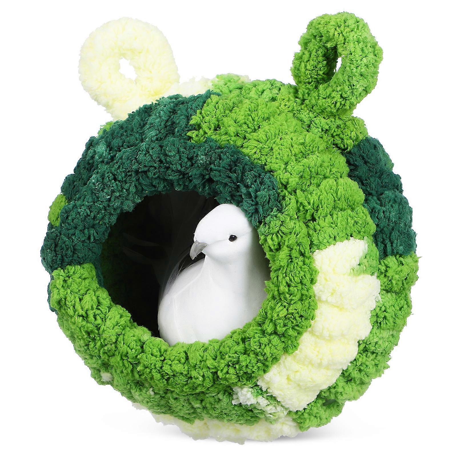 Warm Bird Nest House Parakeet Nest Snuggle Hut Winter Velvet Parrot Bed 1Set
