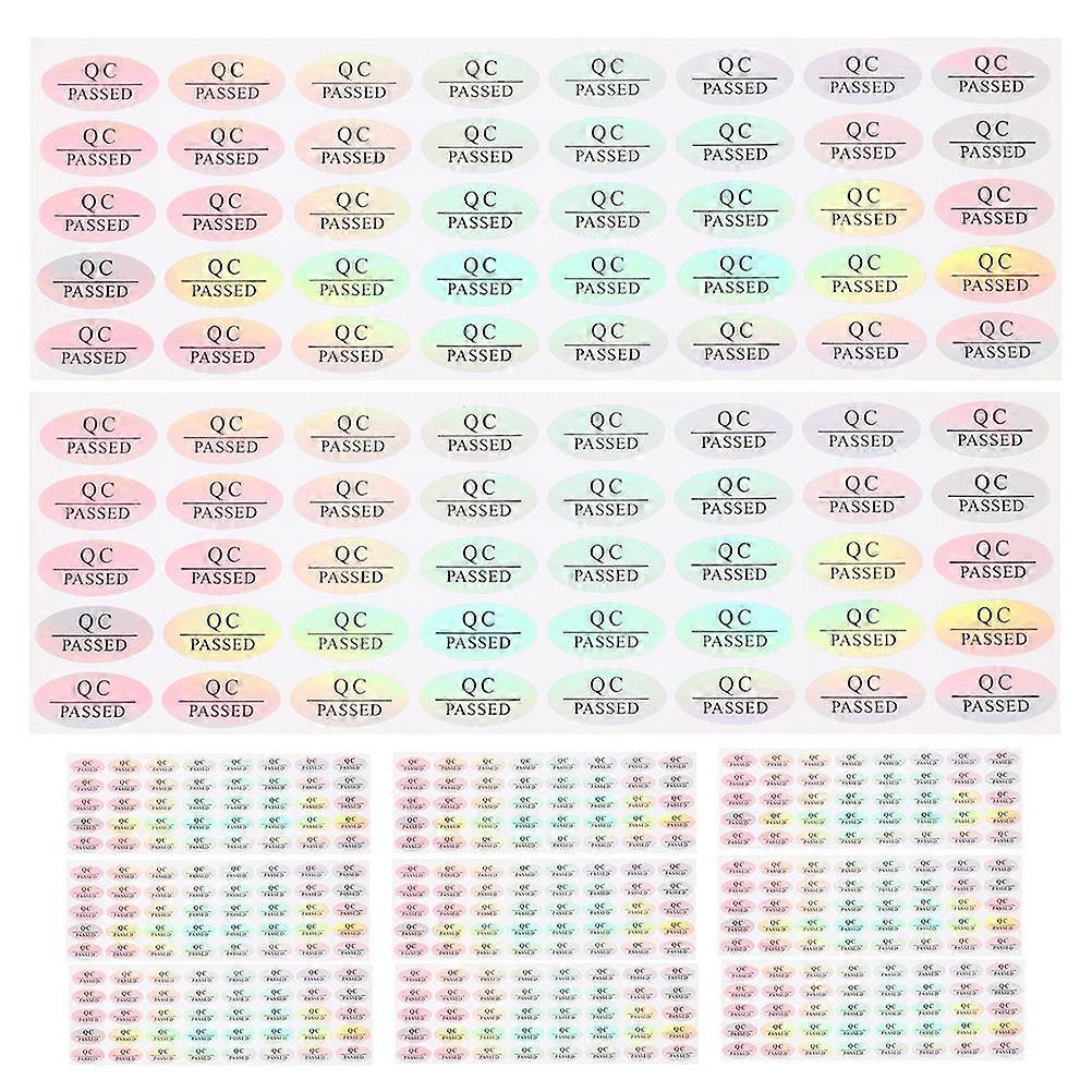 QC Passed Stickers with Strong PVC Adhesive for Warehouse Testing Assorted Colors 800 Pieces