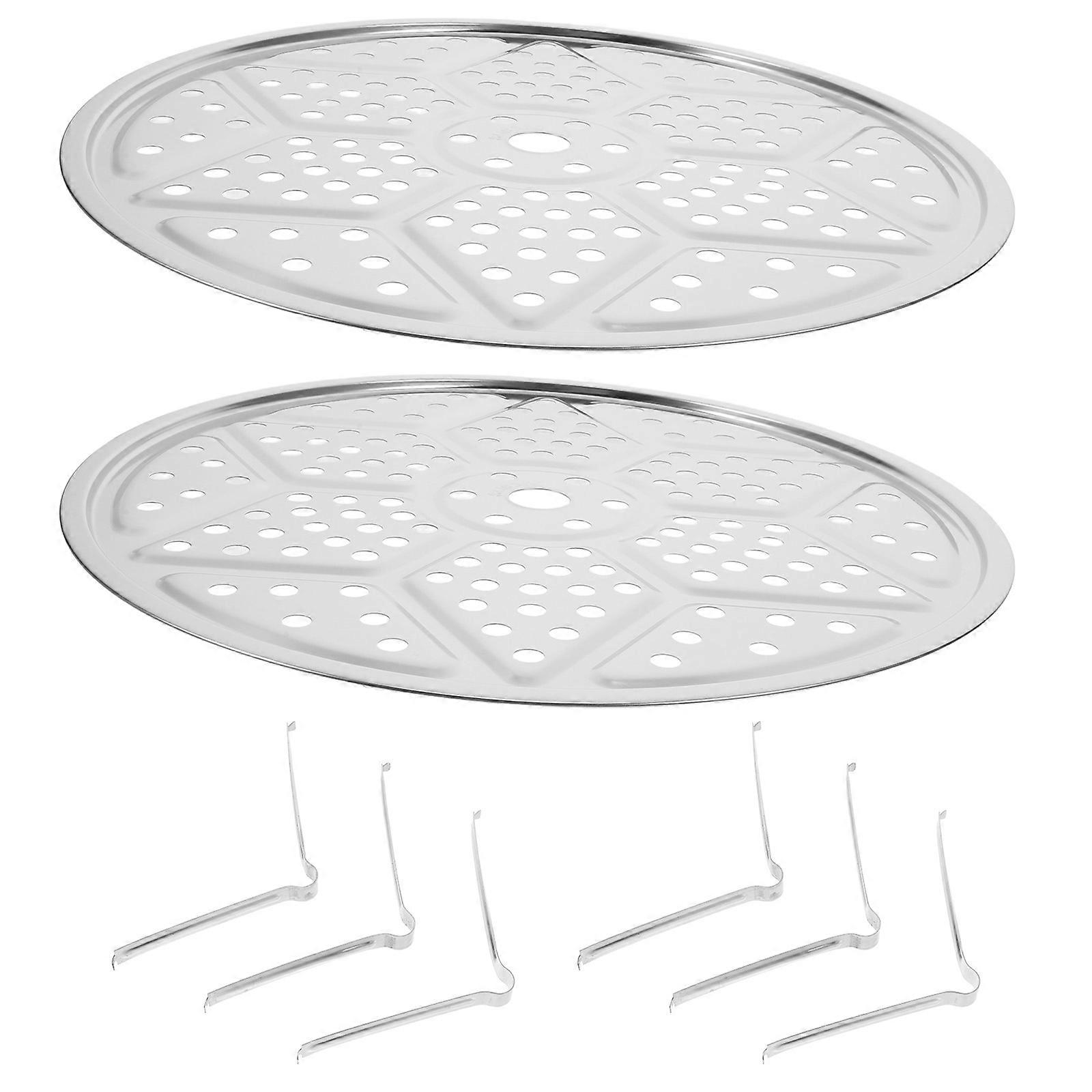 Steam Rack For Pot Steamer Stand Holder Round Silver 27.30X27.30X7.00CM Sturdy Support 2Sets