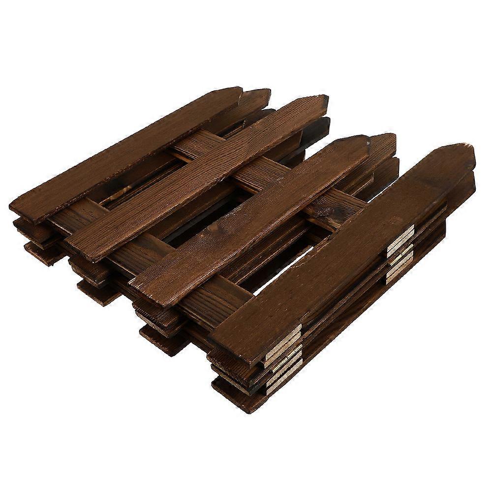 Wooden Fence for Decor with Coffee Color and Delicate Details Perfect for Garden Yard 3.28FT