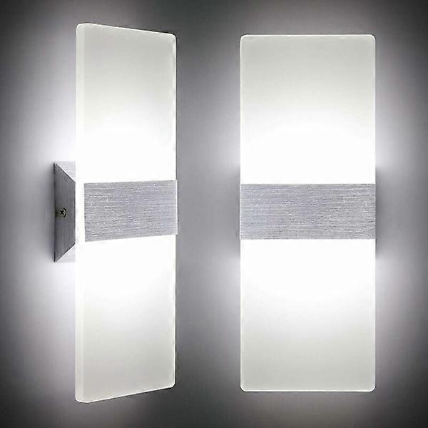 屋内用LEDウォールランプ12Wクールホワイト6000K AC 230Vアクリルウォールランプリビングルーム寝室廊下用のモダンなデザインの装飾ウォールランプ器具