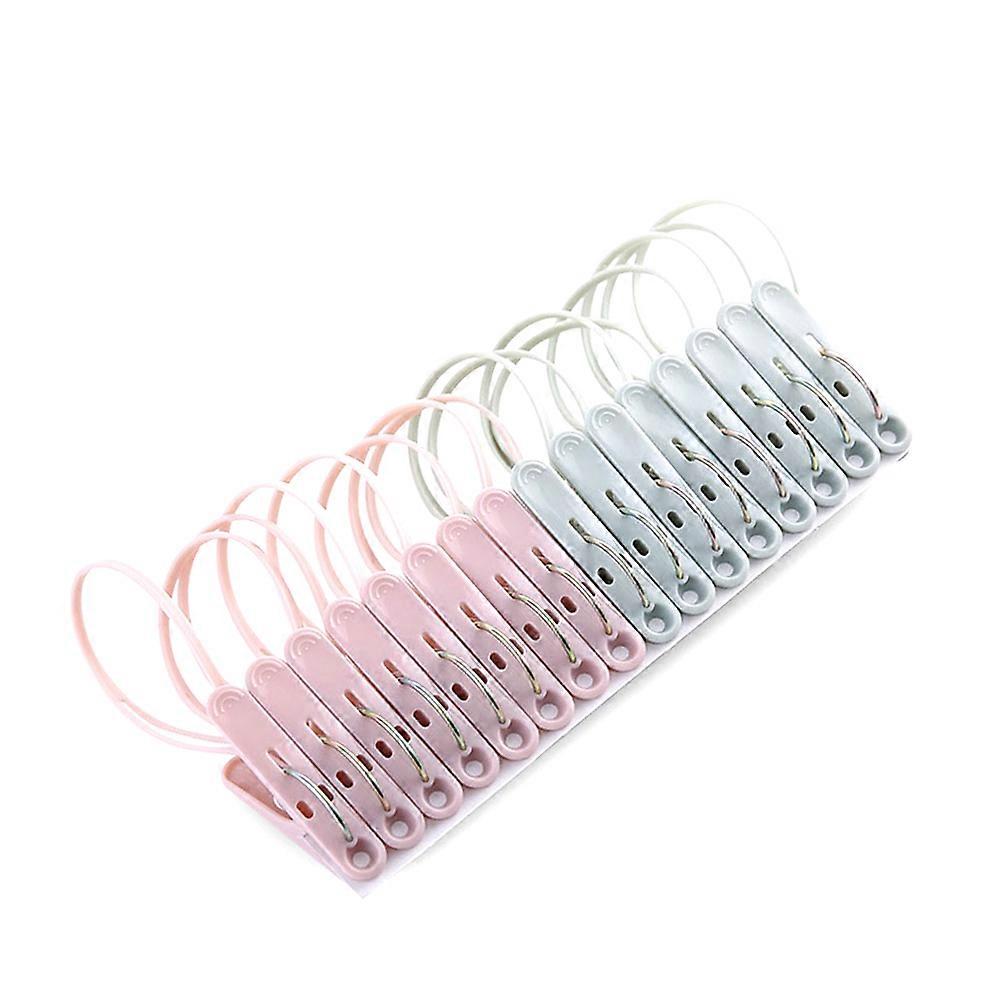 Plastic and Stainless Steel Clothes Clips for Home Use with Smooth Edges Assorted Color 16PCS