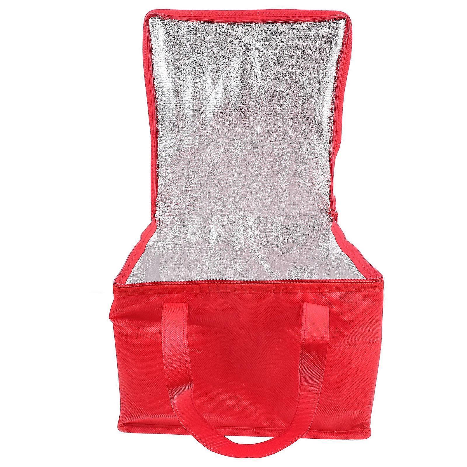 Insulated Food Bag for Storage Made of Nonwoven Fabric Red Color Lightweight and Durable 2Pcs