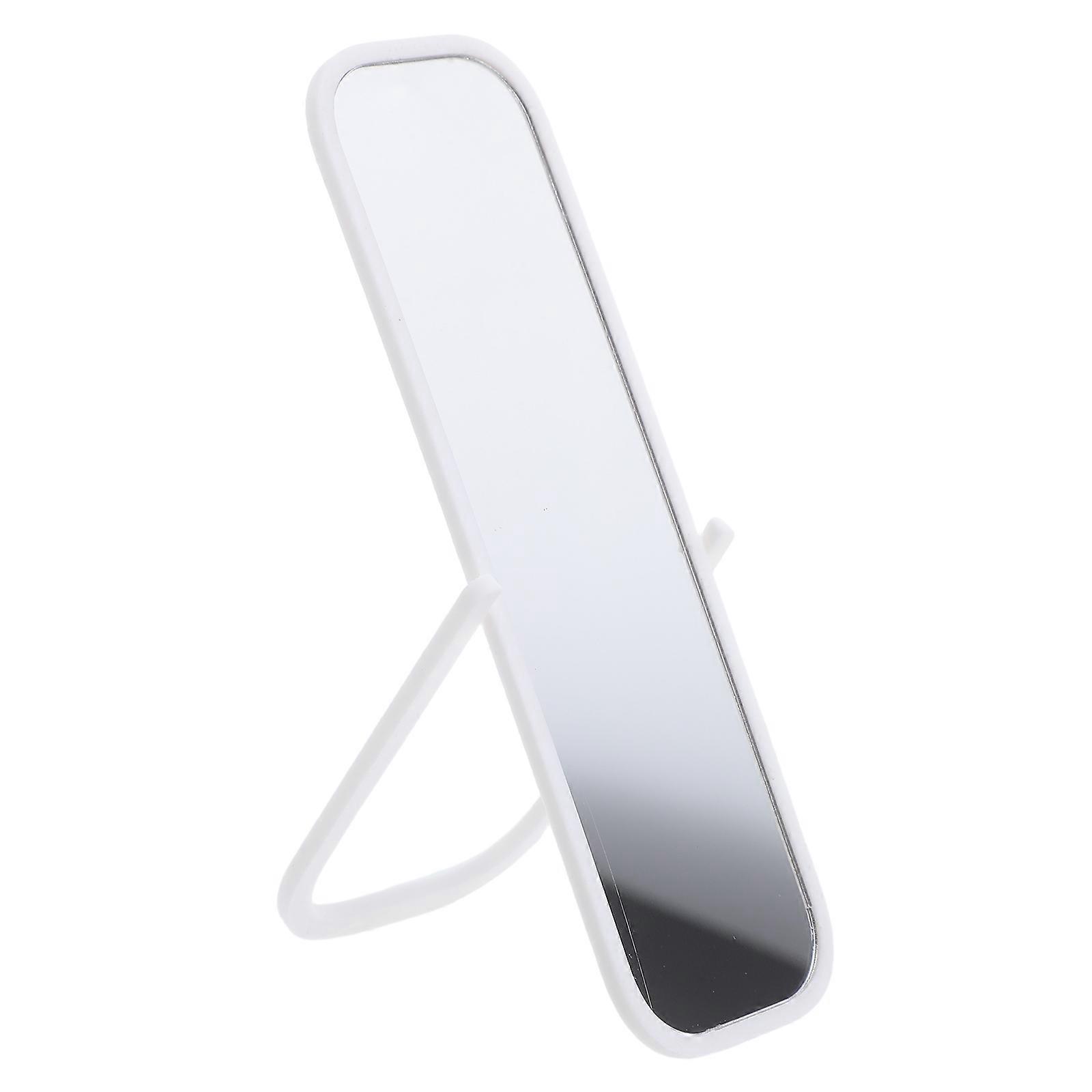 Mini Full Length Mirror White ABS for Decoration with Stable Placement and Realism