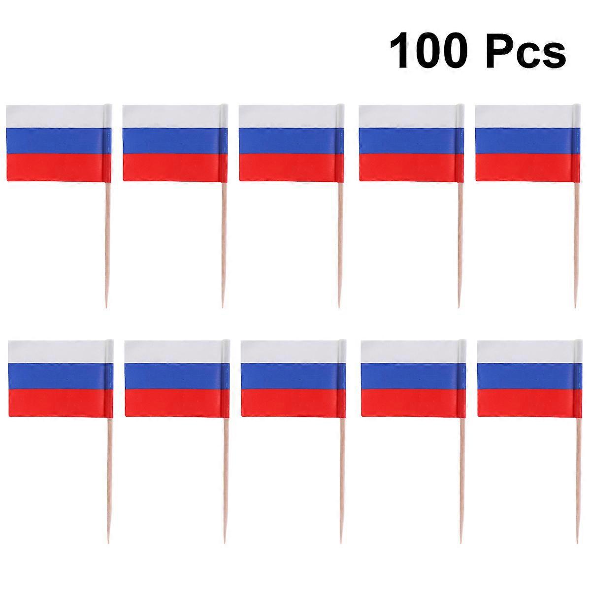 Multi Color Wooden Flag Toothpicks For Festivals And National Day Celebrations 100Pcs Cupcake And Food Decoration Items Crafted Safely