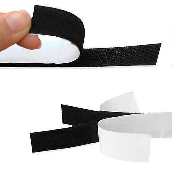 Durable Black Hook Loop Adhesive Tape, Easy Install Fastening for Electronics, Construction, Crafts   Versatile Double Sided Strips for Custom